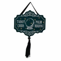 Holiday Home Green Tarot Cards Green Wall Tassel Sign Halloween Decor Perspective: Main