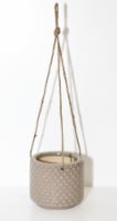 Global Outdoors Ceramic Hanging Basket Planter - Grey Perspective: Main