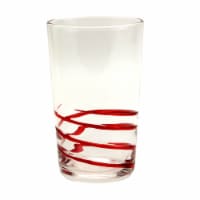 Holiday Home Red Swirl Highball Glass Perspective: Main