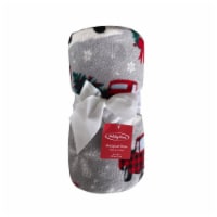 Holiday Home® Festive Wagon Rolled Christmas Throw Blanket