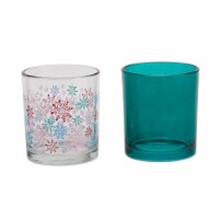 Holiday Home Snowflake and Green Tint Drinking Cup Perspective: Main