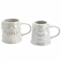 Holiday Home Two-Piece White Iridescent Santa Mug Set Perspective: Main