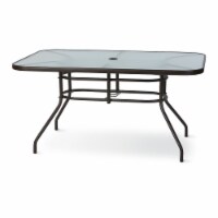 HD Designs Outdoors Patio Furniture Orchards Glass Top Dining Table
