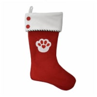 Holiday Home Red Knit Monogram Paw Print Christmas Décor