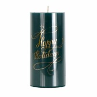 Holiday Home Christmas Large Pillar Candle Happy Holidays Perspective: Main