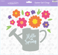 Holiday Home® Easter Watering Can with Flowers Easter Gel Cling Perspective: Main