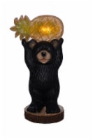 HD Outdoors Solar Powered Black Bear Holding Welcome Pineapple Perspective: Main