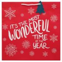Holiday Home Wonderful Large Square Christmas Gift Bag