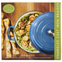 Dash of That® Braiser with Lid Enameled Cast Iron - Blue Perspective: Main