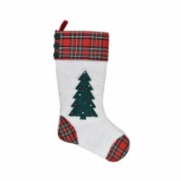 Holiday Home Christmas Plaid Tree Stocking Perspective: Main