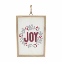 Holiday Home Joy White Christmas Wall Décor Sign Perspective: Main