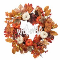 Holiday Home 22" Welcome Fall Harvest Wreath Fall Decor