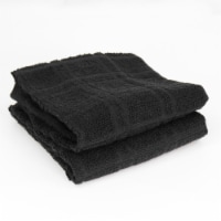 Everyday Living Solid Waffle Kitchen Towels - Jet Black