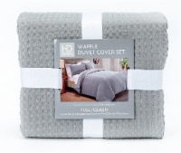 HD Designs® 3 Piece Waffle Duvet Set - Gray Perspective: Main