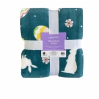 Holiday Home® Easter Microplush Throw - Eggs & Bunnies Perspective: Main