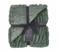 Modavari Home Fashions Ruched Fur Throw - Green Perspective: Main