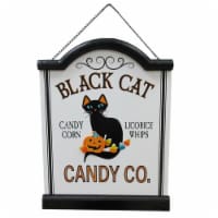Holiday Home Black Cat Candy Co Wood Halloween Wall Décor Perspective: Main