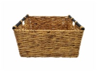 HD Designs Large Water Hyacinth Basket with Wooden Handles Perspective: Main