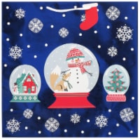Holiday Home Snowglobes Large Square Christmas Gift Bag Perspective: Main