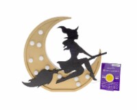 Holiday Home 10" Light Up Moon & Witch Halloween Table Decor