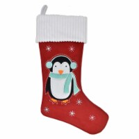Holiday Home Penguin Stocking Christmas Decoration - Red and White Perspective: Main