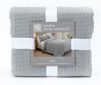 HD Designs® 3 Piece Waffle Duvet Set - Gray Perspective: Main