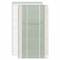 Lintex DOT tripe Waffle & Dual Purpose Kitchen Towel Set - Green
