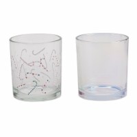 Holiday Home Candy Cane and Clear Iridescent Drinking Cup - Set of 2 Perspective: Main
