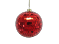 Holiday Home Red Disco Ball Christmas Ornament Holiday Decor Perspective: Main