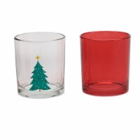 Holiday Home Christmas Tree and Red Tint Drinking Cup - Set of 2 Perspective: Main