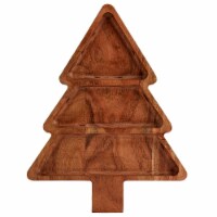 Holiday Home 3 Section Tree Wood Tray Perspective: Main