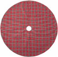 Holiday Home 48" Plaid Christmas Tree Skirt Holiday Décor - Red and Green Perspective: Main