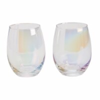 Holiday Home Clear Iridescent Stemless Wine Glass - Set of 2 Perspective: Main