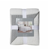 HD Designs Stripe King Quilt - Grey