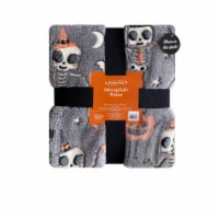 Holiday Home Skeletal Dance Glow in the Dark  50x60 Halloween Throw Blanket