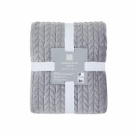 HD Designs® Herringbone Plush Throw Blanket - Gray Perspective: Main