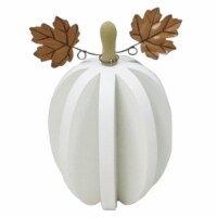 Holiday Home White Harvest Pumpkin Wooden Fall Décor Perspective: Main