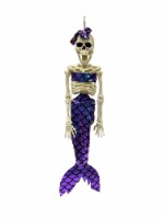 Holiday Home 16" Hanging Purple Mermaid Skeleton Halloween Decor