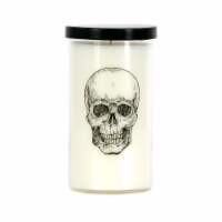 Holiday Home Halloween Jar Candle Sketched Skull Perspective: Main