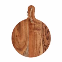 Holiday Home Round Wood Board with Red Edge Perspective: Main