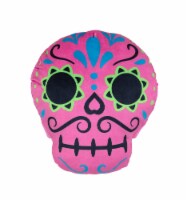Holiday Home Halloween Day of the Dead Large Pink Skull Plush - Dia de Los Muertos Perspective: Main