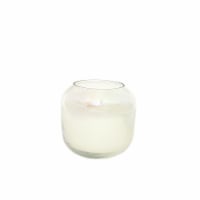 HD 6oz Iridescent Short Rounded Glass Candle White Perspective: Main