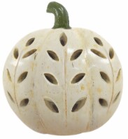 Holiday Home 9.5" White Pumpkin Halloween Décor Perspective: Main