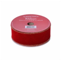 Holiday Home® 1.5" Velvet Wire Edge Ribbon - Red Perspective: Main