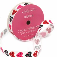 Holiday Home Valentine's Ribbon with Face Hearts - White Perspective: Main