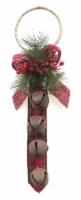 Holiday Home 15" Rustic Jingle Bell Door Hanger Christmas Decoration Perspective: Main