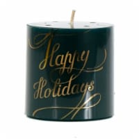 Holiday Home Happy Holidays Small Pillar Candle Perspective: Main