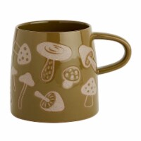 Holiday Home Harvest Stoneware Sage Green Mushroom Mug Perspective: Main