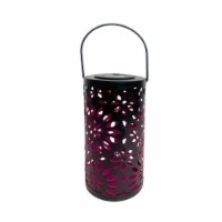 HD Designs Outdoors Flower Pattern Pink Solar Lantern Perspective: Main