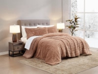 HD Designs Cut Fur Comforter - Tan Perspective: Main